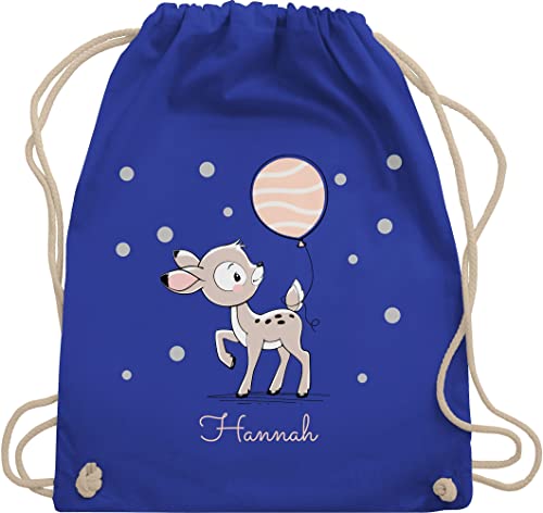 Turnbeutel Rucksack - Tiere - Süßes Reh Rehkitz - Unisize - Royalblau - personalisieren dino name beutel kindergarten personalisierte kinder taschen tier sporttasche für mädchen von Geschenk mit Namen personalisiert by Shirtracer