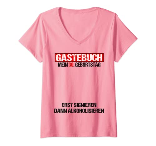 Damen 30. Geburtstag Beste Freundin 30 Geburtstag Deko Mutter Mama T-Shirt mit V-Ausschnitt von Geschenk zum 30. Geburtstag Frauen 30 Jahre Frau