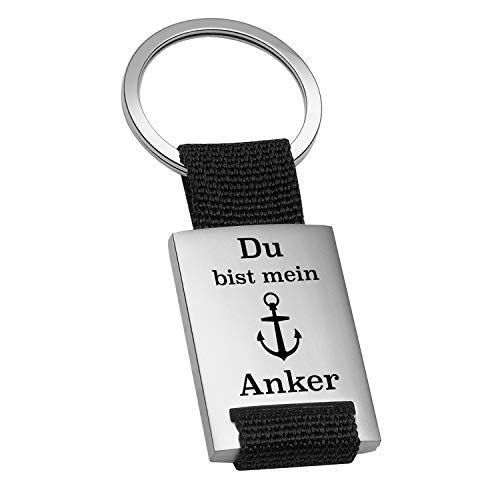 Geschenke 24 | Schlüsselanhänger personalisiert Du bist mein Anker (Schwarz - VS&RS) | Liebesgeschenk | maritime Geschenkidee | Valentinstagsgeschenk mit Gravur | kleine Aufmerksamkeit von Geschenke 24