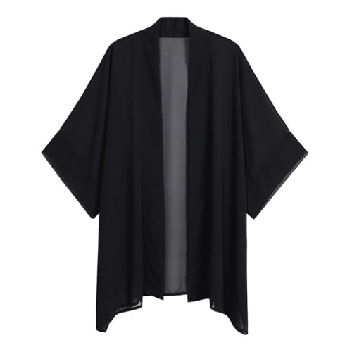 Damen Bohemian Chiffon Kimono Cardigan Strand Cover Up Bikini Schal Bluse für Bademode Beachwear, Solides Schwarz, One size Damen Bohemian Chiffon Kimono Cardigan Strand Cover Up Bikini Schal Bluse für Bademode Beachwear, Solides Schwarz, One size von Getitsoon