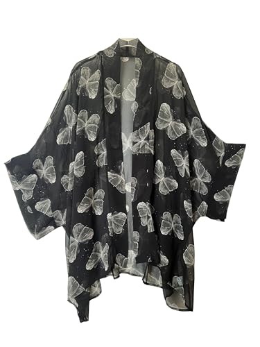 Damen Bohemian Chiffon Kimono Cardigan Strand Cover Up Bikini Schal Bluse für Bademode Beachwear, Sternennacht-Schmetterlinge, Einheitsgröße Mehr Damen Bohemian Chiffon Kimono Cardigan Strand Cover Up Bikini Schal Bluse für Bademode Beachwear, Sternennacht-Schmetterlinge, Einheitsgröße Mehr von Getitsoon