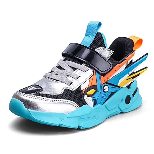 Geymxzik Laufschuhe Kinder Turnschuhe Jungen Mädchen Leicht Klettverschluss Sportschuhe Atmungsaktiv Mesh Sneakers Freizeit Schuhe 30EU von Geymxzik