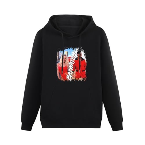 Ghee Baywatch Pamela Anderson David Hasselhoff Tv Beach Lifeguard Hoff Unisex Hooded Printed Pullover Hoodies Mens Black Sweatshirts XL von Ghee