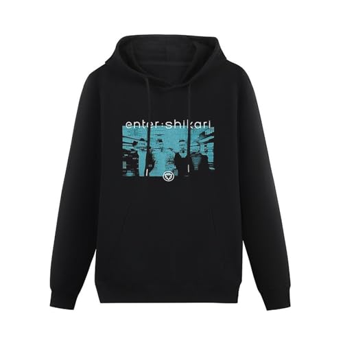 Ghee Enter Shikari Unisex Hooded Printed Pullover Hoodies Mens Black Sweatshirts Black L von Ghee