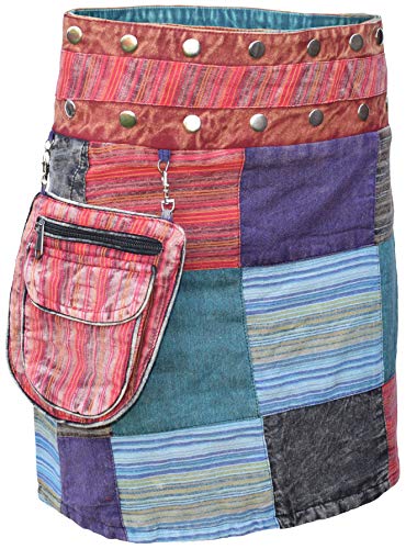 Gheri Baumwolle Patchwork Reversibel Boho Popper Rock Mehrfarbig A von Gheri