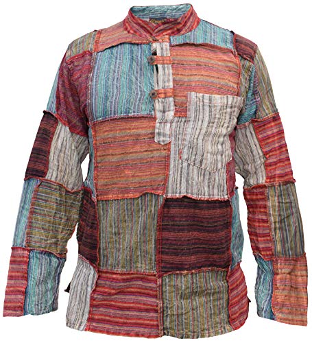 Gheri Herren Dünn Patch Opa Sommer Hippie Kurta Hemd L von Gheri