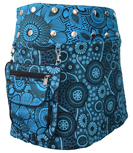 Gheri Reversibel Baumwolle Bohemien Popper Wickeln Mini Rock A von Gheri