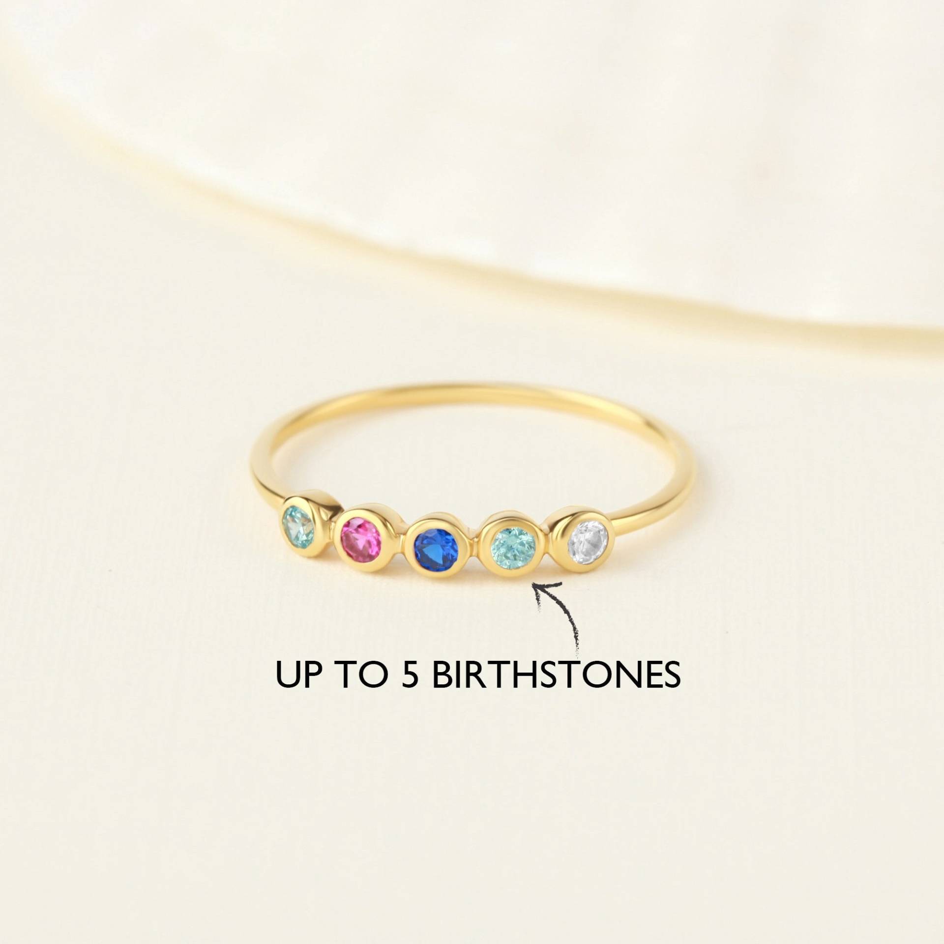 Geburtsstein Ring, Birthstone Schmuck, Ring Mit Geburtsstein, Kid Birthstones Familien Muttertagsgeschenk, Mutter Schmuck von GhigoGifts