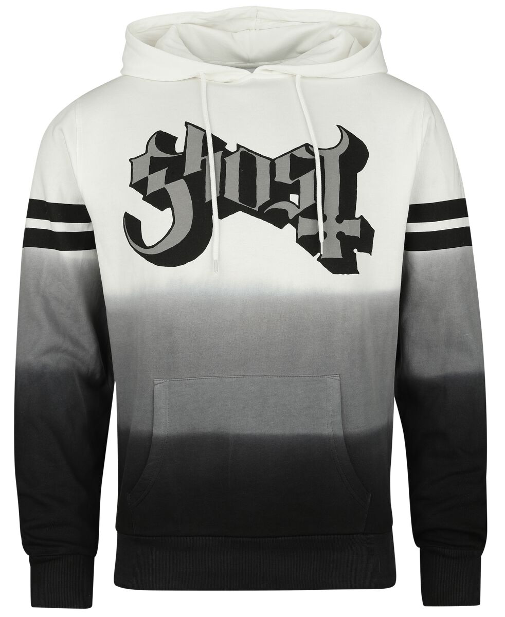 Ghost Kapuzenpullover - Logo Dip Dye - S bis XXL - für Männer - Größe L - weiß/schwarz  - EMP exklusives Merchandise! von Ghost