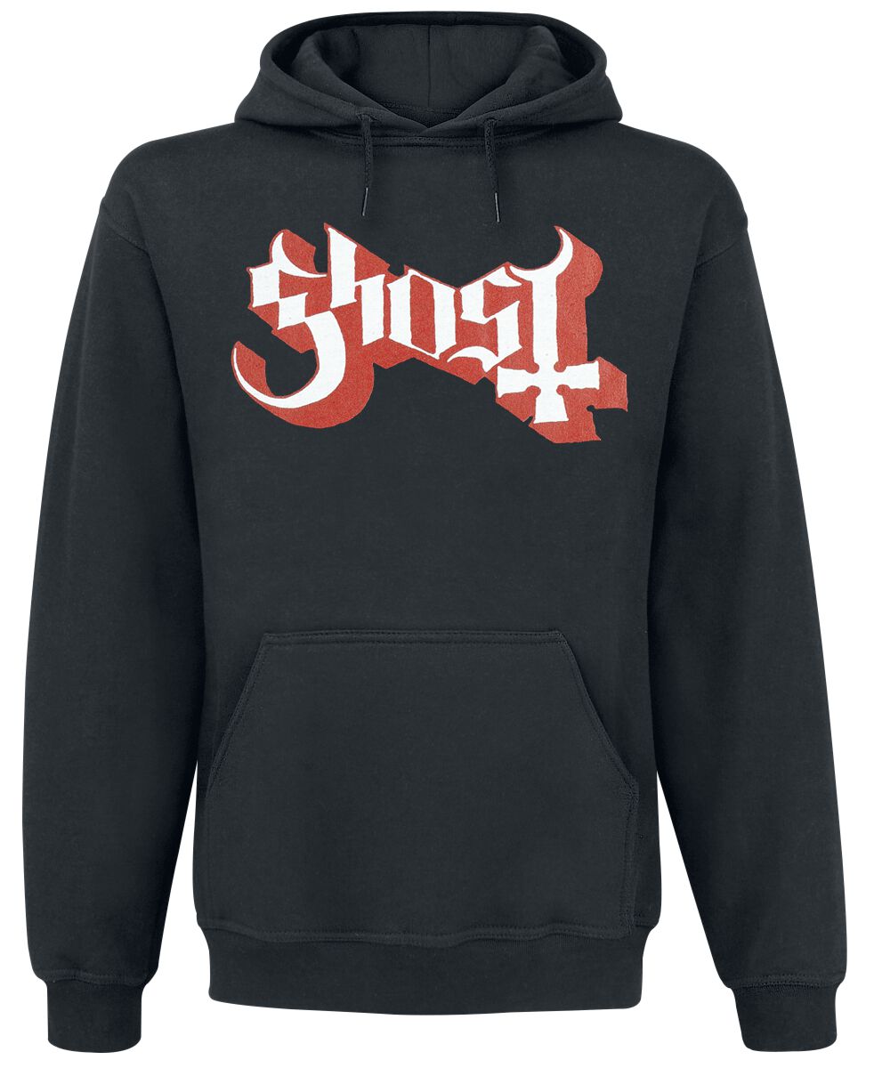 Ghost Kapuzenpullover - Red Logo - S bis XXL - für Männer - Größe L - schwarz  - Lizenziertes Merchandise! von Ghost