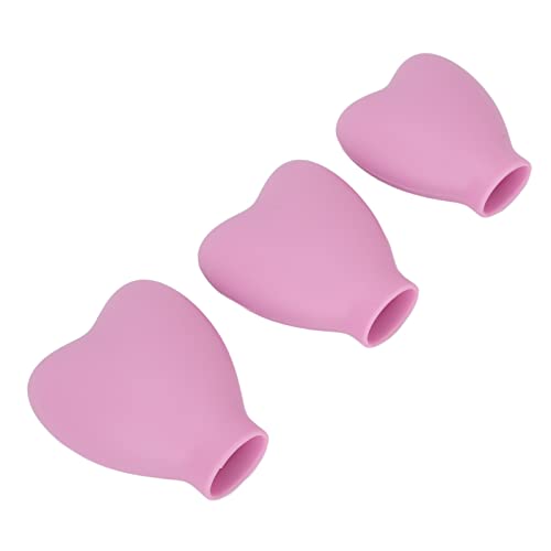 Ghzste 3 Stück Make-up-Pinsel-Abdeckung, Tragbare Herzförmige Silikon-Kosmetikpinsel-Schutzkappe für Frauen und Mädchen (Rosa) von Ghzste