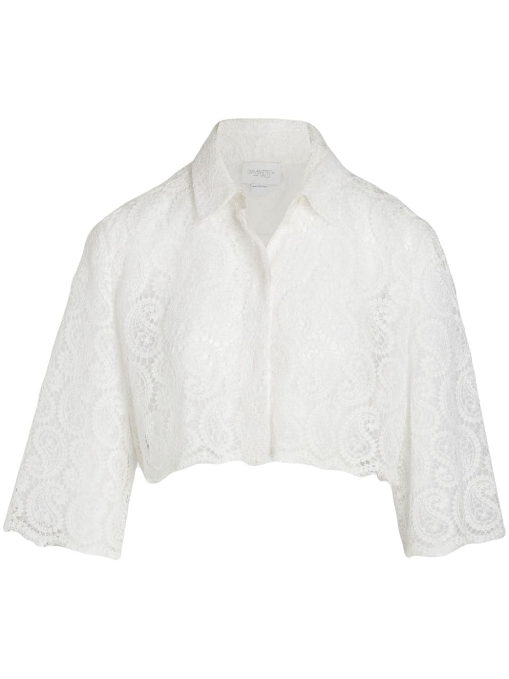 Giambattista Valli Cropped-Bluse mit Paisleymuster - Weiß von Giambattista Valli