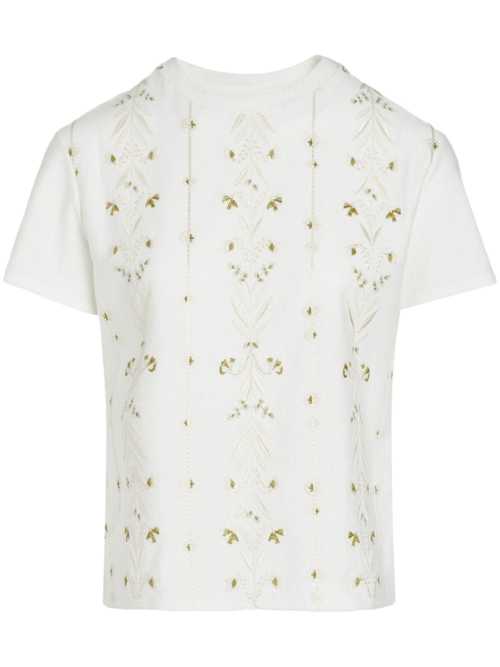 Giambattista Valli T-Shirt mit Blumenstickerei - Weiß von Giambattista Valli