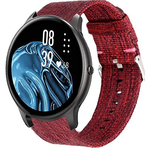 Giaogor Armband Kompatibel für AGPTEK LW11, Nylon Strick Replacement Uhrenarmband für AGPTEK LW11 / YAMAY SW022 Smartwatch (rot) von Giaogor