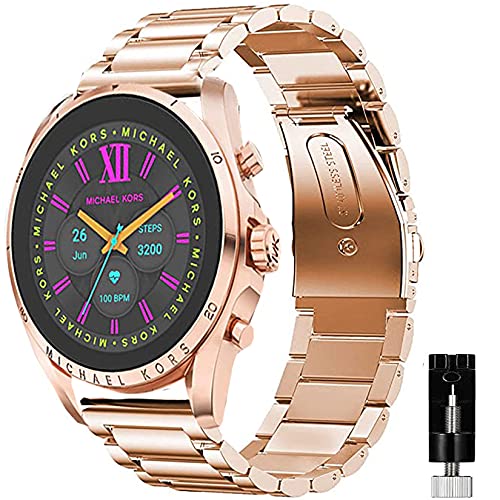 Giaogor Armband Kompatibel mit MK Gen 6 Bradshaw 2021, Classic Edelstahl Uhrenarmband für Michael Kors Gen 6 Bradshaw Smartwatch (Roségold) von Giaogor