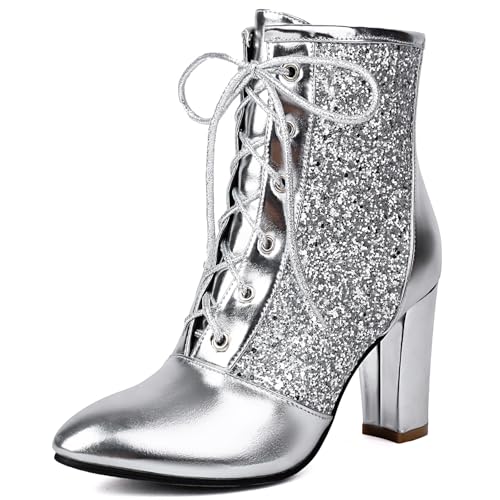 Gicoiz Bride Winter Warm Pointed Toe Elegant Pailletten Stiefeletten Hochzeit Mode Hohen Blockabsatz Stiefel Military Biker Stiefeletten Kleid Silber Gr 36.5 EU-37Cn Gicoiz Bride Winter Warm Pointed Toe Elegant Pailletten Stiefeletten Hochzeit Mode Hohen Blockabsatz Stiefel Military Biker Stiefeletten Kleid Silber Gr 36.5 EU-37Cn von Gicoiz