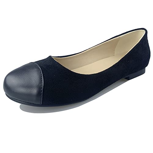 Gicoiz Buro Flach Schuhe Damen Arbeit Comfy Runde Zehen Dolly Schuhe Geschlossen Loafer Arbeit Lovely Ballet Leisure Damen Schuhe Schwarz Gr 32 EU von Gicoiz