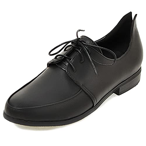 Gicoiz Buro Oxford Damen Schnüren Klassische Niedrige Absatz Brogue Pump Runde Zehen Comfy Blockabsatz Mens Formal Schuhe Schwarz Gr 46 EU-48Cn von Gicoiz