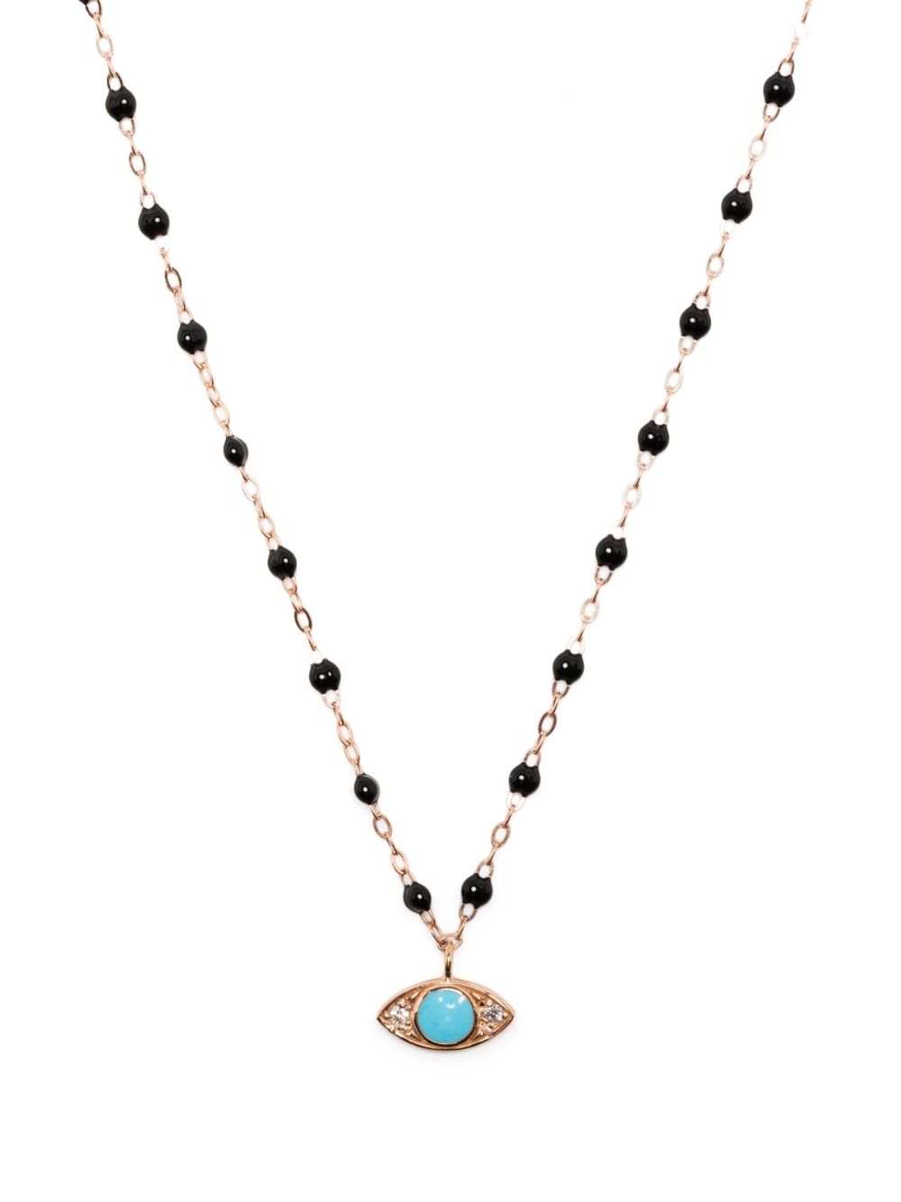 Gigi Clozeau 18kt Evil Eye Locket Gelbgoldhalskette mit Diamanten - Schwarz von Gigi Clozeau