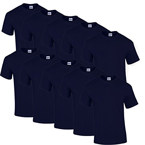 Gildan 10 T Shirts Heavy Cotton M L XL XXL Diverse Farben auswählbar (L, Navy) von Gildan