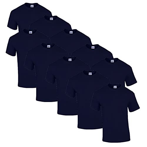 Gildan 10 T Shirts Heavy Cotton M L XL XXL 3XL 4XL 5XL Diverse Farben auswählbar, 10x Navy + 1 HL-Kauf Block, M von Gildan