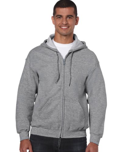 Gildan Heavy Blend Erwachsenen Kapuzen Sweatjacke 18600, Sport Grey, XL von Gildan