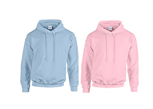 Gildan Heavy Blend Kapuzen-Sweatshirt Kapuzenpullover18500 S M L XL 2XL 3XL 4XL 5XL auch Farbsets (XL, 1x Light Blue + 1x Light Pink + 1x HL Kauf Notizblock) von Gildan