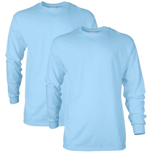 Gildan Herren Baumwolle G2400 T-Shirt, Hellblau (2er-Pack), XL von Gildan