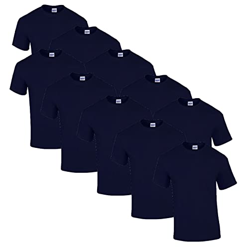 Gildan Herren Heavy Cotton Adult T-Shirt T Shirt, 10x Navy + 1 HL-Kauf Block, L von Gildan
