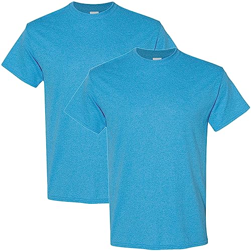 Gildan Unisex-Erwachsene Heavy Cotton, Style G5000, Multipack T-Shirt, Heather Sapphire (2er-Pack), 3X-Groß von Gildan