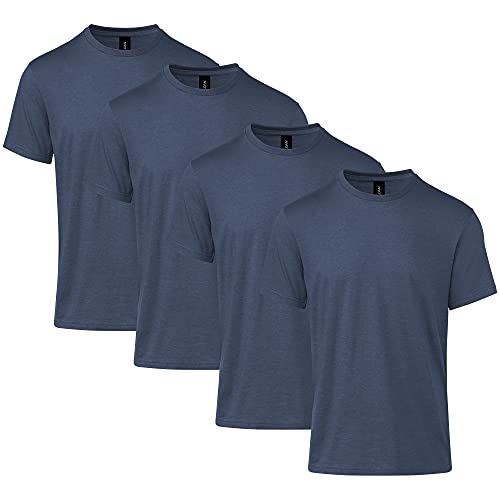 Gildan Herren Softstyle CVC Kurzarm Style G67000 4er Pack T-Shirt, Navy Mist, Mittel von Gildan