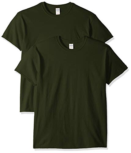 Gildan Unisex-Erwachsene T-Shirt aus Schwerer Baumwolle, Stil G5000, Multipack Hemd, Waldgrün (2er-Pack), XL von Gildan