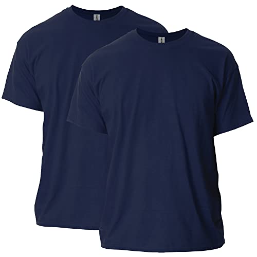 Gildan Herren Ultra Cotton Style G2000, 2er-Pack T-Shirt, Marineblau, 2 Stück, 3X-Groß von Gildan