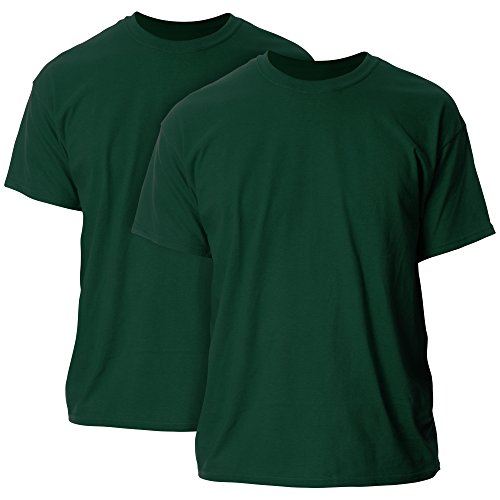 Gildan Herren Ultra Cotton Adult, 2-Pack T-Shirt, waldgrün, Groß (2er Pack) von Gildan