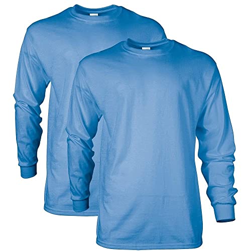 Gildan Unisex-Erwachsene Ultra Cotton Langarm, Stil G2400, Multipack T-Shirt, Carolina Blue (2er-Pack), L von Gildan