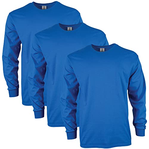 Gildan Herren Ultra Cotton Langarm Style G2400, Multipack T-Shirt, Königsblau (3er-Pack), 4X-Groß von Gildan