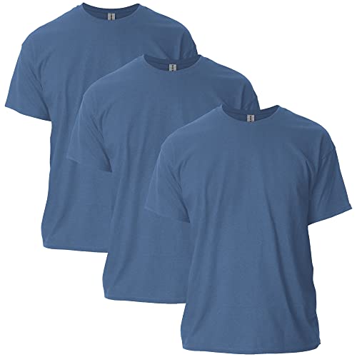 Gildan Unisex-Erwachsene Ultra Cotton Style G2000 Multipack T-Shirt, Heather Indigo (3er-Pack), L von Gildan