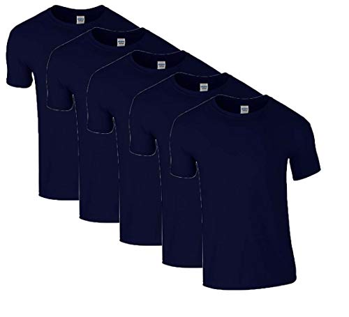 Gildan Mens Softstyle T-shirt 5-Pack, Navy, M von Gildan