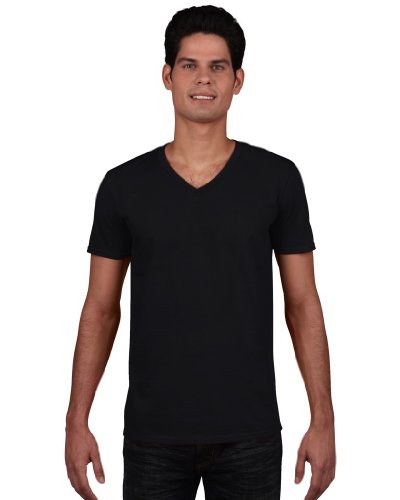 Gildan Soft Style 64 V00 T-Shirt, V-Ausschnitt L Noir - noir von Gildan