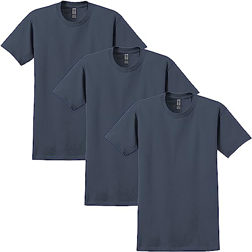 Gildan Unisex-Erwachsene Ultra Cotton Style G2000 Multipack T-Shirt, Heather Indigo (3er-Pack), L von Gildan