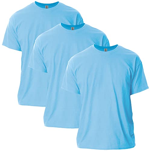 Gildan Unisex-Erwachsene Ultra Cotton Style G2000 Multipack T-Shirt, Hellblau (3er-Pack), XL von Gildan