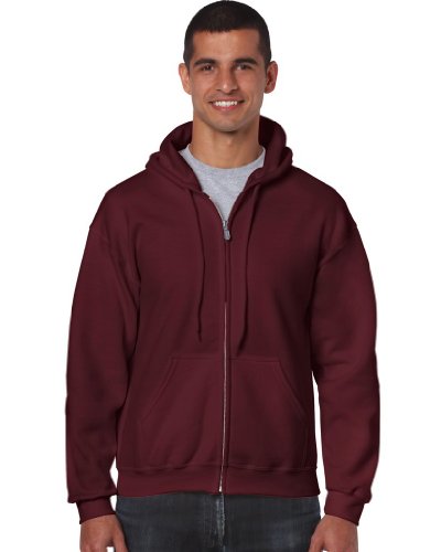 Gildan: Heavyweight Full Zip Hooded Sweat 18600, Größe:L;Farbe:Maroon von Gildan