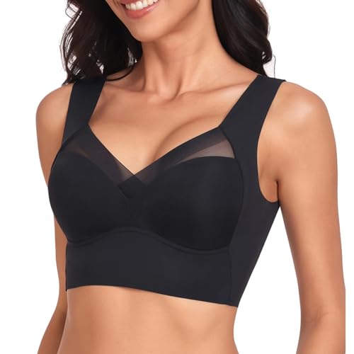 Giltpeak Hatme Haltungskorrektur BH, Wmbra BH Original, Orthopädischer Comfy Seamless BH, Bequemer Push-up-BH Für Damen (DE/NL/SE/PL, Alphanumerisch, M, Regular, Regular, Schwarz) von Giltpeak