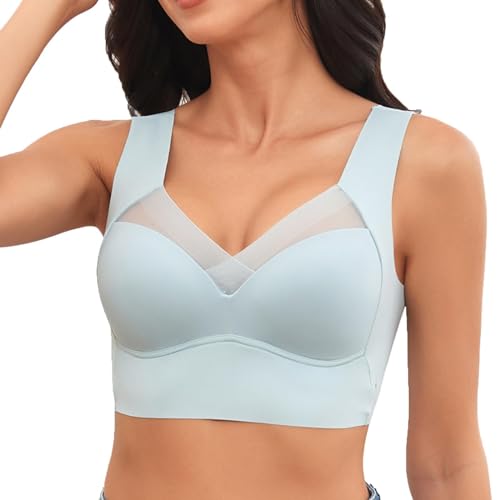 Giltpeak Hatme Haltungskorrektur BH, Wmbra BH Original, Orthopädischer Comfy Seamless BH, Bequemer Push-up-BH Für Damen (DE/NL/SE/PL, Alphanumerisch, XL, Regular, Regular, Hellblau) von Giltpeak