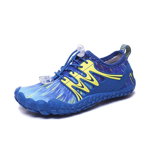 Giltpeak Kinder Barfußschuhe, Leicht Schnell Trocknend Traillaufschuhe Wanderschuhe Für Jungen Und Mädchen (B-Blau, Jugendliche, 35, Numerisch, EU Schuhgrößensystem, M) von Giltpeak