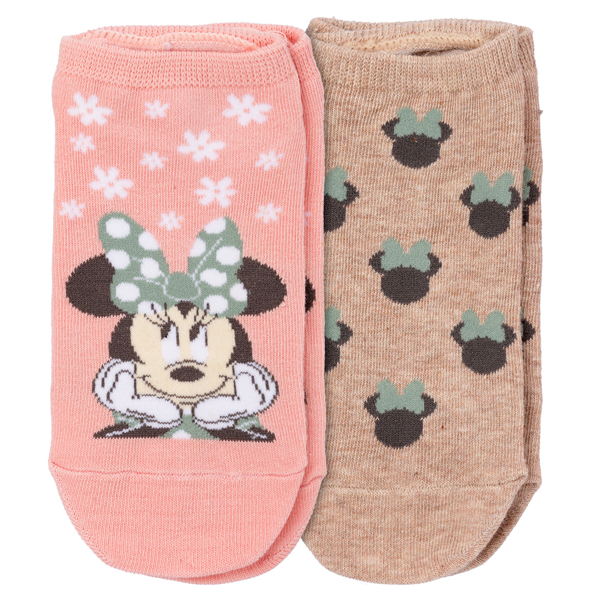 2 Paar Minnie Maus Sneaker-Socken mit Motiven von Gina Benotti