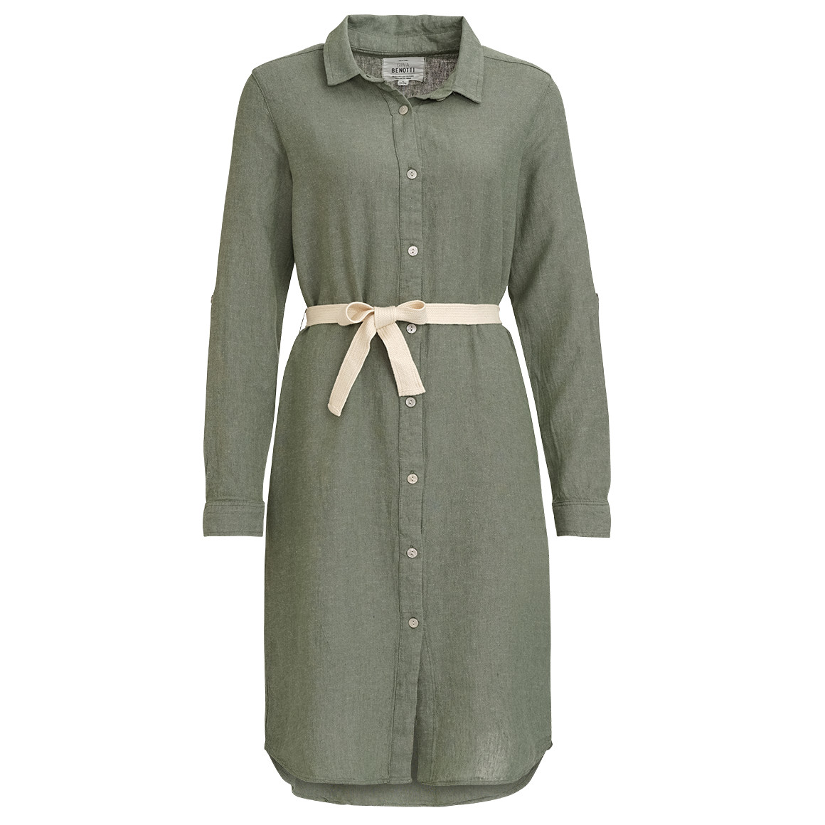Damen Leinen-Kleid mit Bindegürtel Damen Leinen-Kleid mit Bindegürtel von Gina Benotti