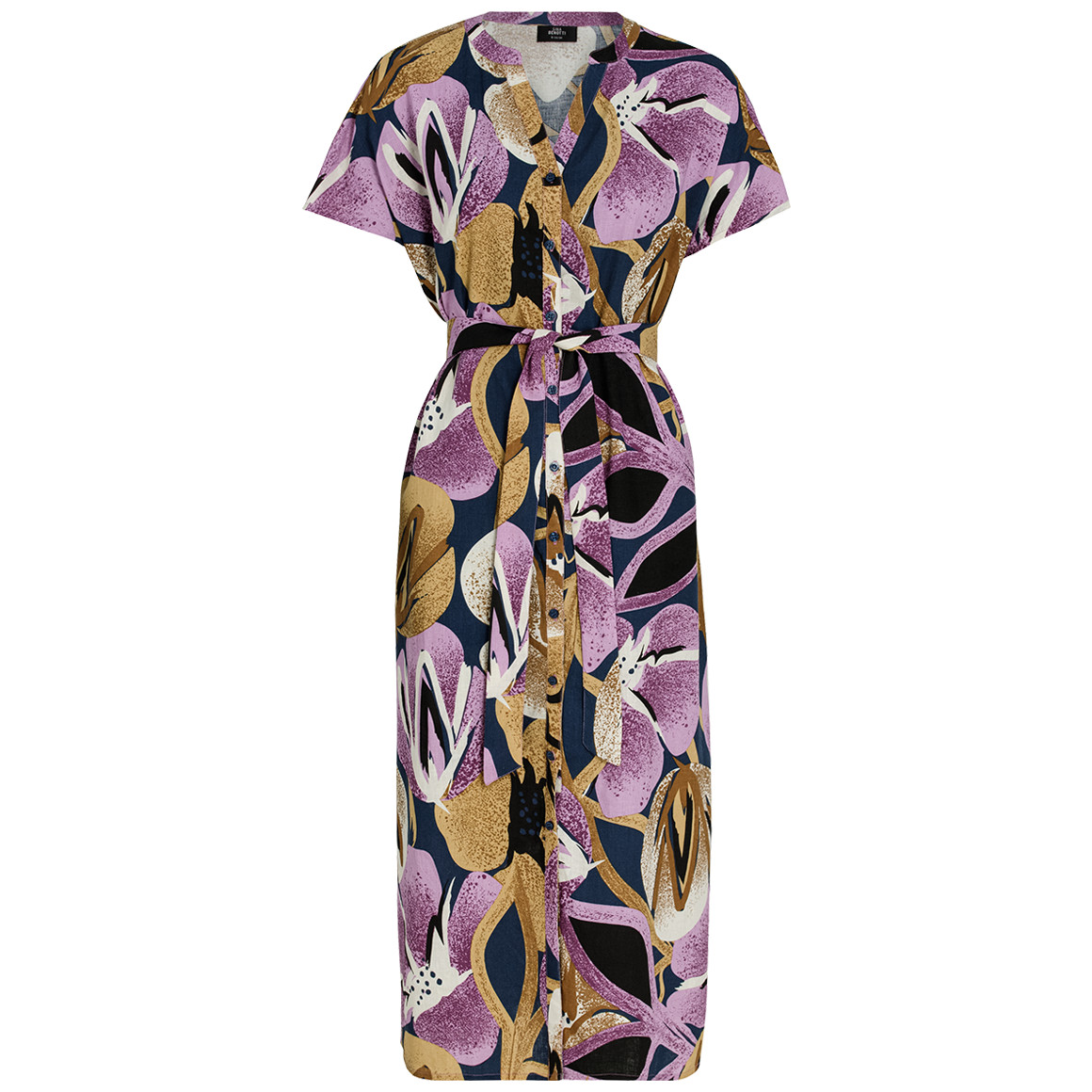 Damen Leinen-Midi-Kleid mit Allover-Print Damen Leinen-Midi-Kleid mit Allover-Print von Gina Benotti