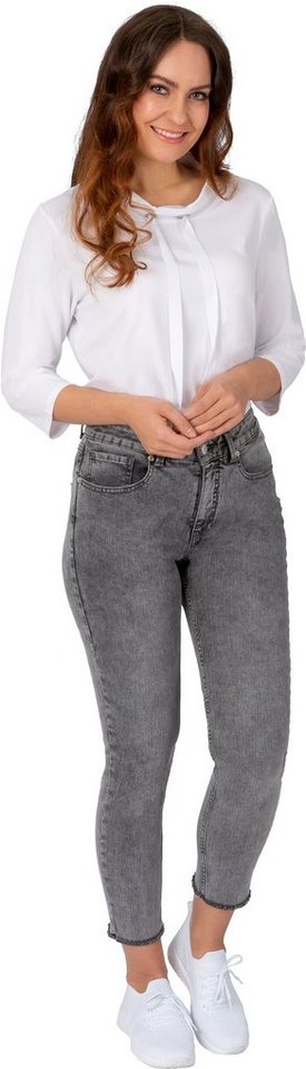 Gio Milano 7/8-Jeans Gio-Liese-1100 verkürzte Skinny mit Fransen am Saum von Gio Milano