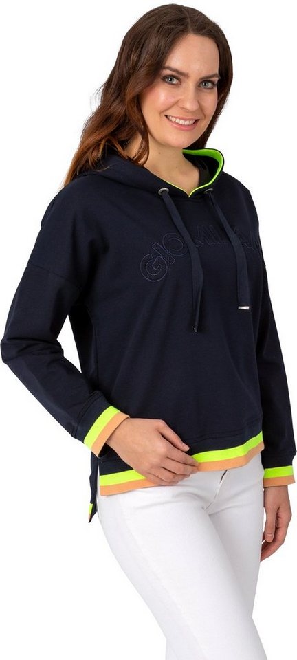 Gio Milano Kapuzensweatshirt G26-1128 Hoodie mit Kapuze und Label-Detail von Gio Milano